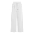 thumbnail image 5 of QSXADF Women's Casual Straight Leg Pants Drawstring Pants Drawstring Solid Sweatpants with Elastic Waist and Pockets for Home Lounging Days Women's Pants, 5 of 5