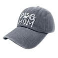 thumbnail image 1 of Women's Dog Mom Hat, Washed Adjustable Embroidered Denim Baseball Cap, 1 of 5