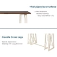 thumbnail image 6 of 5 Piece Counter Height Solid Wood Dining Room Set with 4 Stools, Rustic Kitchen Console Table Set with 4 Chairs, 20”x 60” Rectangle Table for Kitchen Dining Room (Walnut+Cream), 6 of 8
