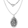 thumbnail image 3 of Sterling Silver Mary Magdalene Medal Pendant Oxidized finish Oval 1 inch, 3 of 4