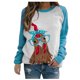 thumbnail image 2 of Pntutb Moda Mujer Impreso Camiseta Suelta Blusa De Manga Larga Cuello Redondo Casual tops Sudaderas Con Capucha Pntutb Pntutb-3359, 2 of 4
