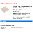 thumbnail image 2 of Cabin Air Filter - Compatible with 2016 - 2017 Nissan TITAN XD, 2 of 2