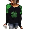 thumbnail image 2 of Yteetum Women's St Patrick's Day T Shirts Top Oversized Crewneck Glitter Luckys Irish Shamrocks Paddy's Day Graphic Print Long Sleeve Shirt Womens Casual Plus Size Round Neck Loose Fits Comfy Tees, 2 of 9