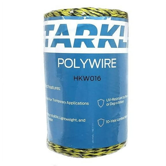 Starkline Electric Fence Polywire - 656 Feet/200 Meter, 6 Conductors, Yellow/Black Color, Easy to Install Electric Fencing
