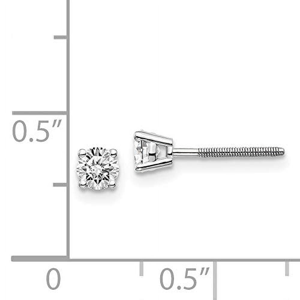 14K White Gold .40ct SI3 G-I Diamond Stud Thread On and Off Post Earrings