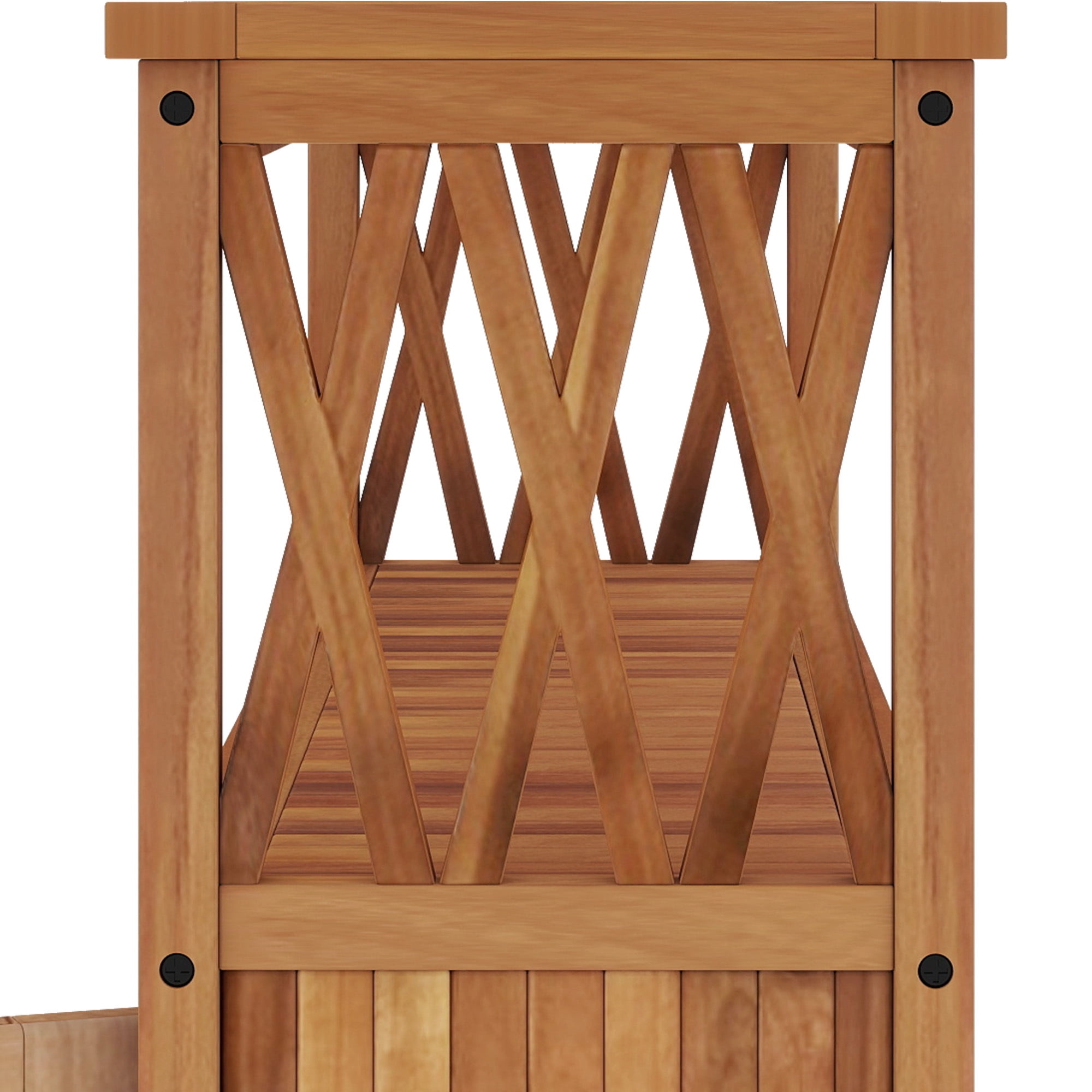 Uforic Patio Buffet Sideboard Cabinet with Doors & Shelves, 4-Tier Wood Storage Cabinet for Outdoor & Indoor, Natural