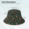 thumbnail image 3 of Honeii Mexican Flower 1 for Unisex Bucket Hat Waterproof Rain Hat Reversible Shiny Rave Bucket Hat for Concert Festival Boonie Cap, 3 of 6
