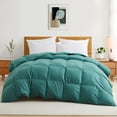 thumbnail image 1 of Peace Nest All Season Premium Feather Fiber and Microfiber Comforter with 360TC Ultra Soft Fabric, Green, Twin, 1 of 6