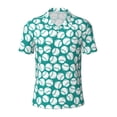 thumbnail image 2 of Daiia Green Baseball Pattern Men’s Polo Shirts,Solid Deck Shirt,Classic Fit, Breathable Cotton Polo for Casual and Sport Wear-, 2 of 9