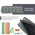 thumbnail image 5 of Cauagu Hedgehogs and Flowers Print Leather Pencil Pen Case - Stationery Bag Portable Stationery Bag Big Capacity Pencil Pouch Cosmetic Organizer Bag for Men & Women, 5 of 7