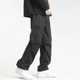 thumbnail image 6 of LMOIPLI Men's Cargo Pants Outdoor Waterproof Lightweight Breathable with Zipper Pockets Elastic Waistband Casual Full Length for Hiking Camping Sports Black XXXL, 6 of 9