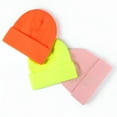 thumbnail image 3 of TELOLY Unisex Knit Soft Warm Cuffed Beanie Hat Winter Camo Hats for Kids, Color: Pink, Size: 2-6 Years, 3 of 7