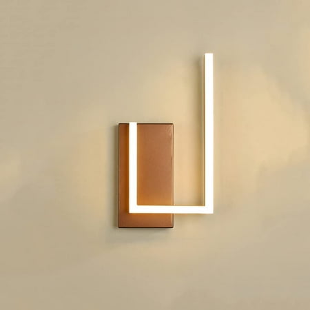 

LED Indoor Wall Light 10W Square Brown Aluminum Wall Lamp 3000K Warm White Modern Creative Decorative Wall Light Fixture for Bedroom Living Room Stair Hallway