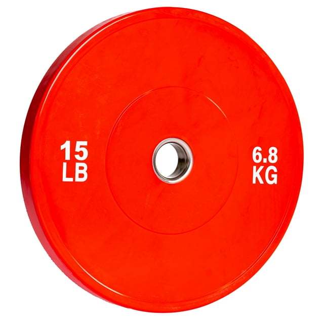 PRISP Olympic Bumper Weight Plate - Rubber Plate for 2 Inch Olympic Barbell with Steel Insert; Pairs, Sets and Single Plates Available