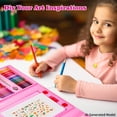 thumbnail image 4 of KINSPORY 290 Pack Drawing Coloring Art Set with Double-Side Trifold Art Easel, Creative Supplies Gift for Artists Beginners Kids Boys Girls (Pink), 4 of 7