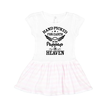 

Inktastic Handpicked for Earth By My Pappap in Heaven with Angel Wings Gift Toddler Girl Dress
