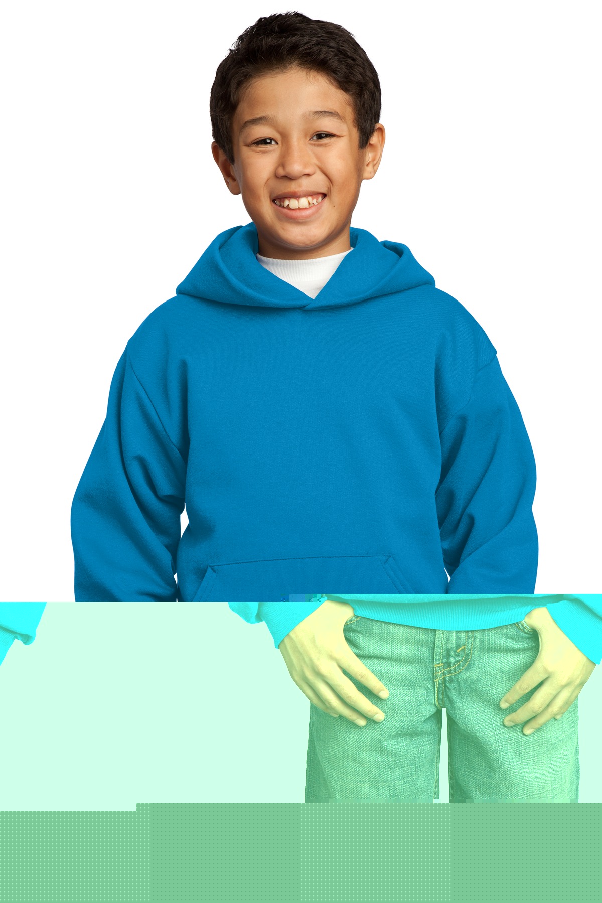 Port & Company PC90YH Mens Youth Core Fleece Pullover Hooded Sweatshirt, Sapphire - Extra Large