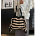 thumbnail image 2 of Kukuzhu Knitted Tote Bag Womens Tassel Shoulder Bag Striped Large Hobo Bag Purses Reusable Shopping Bags Handbags for Women, 2 of 5