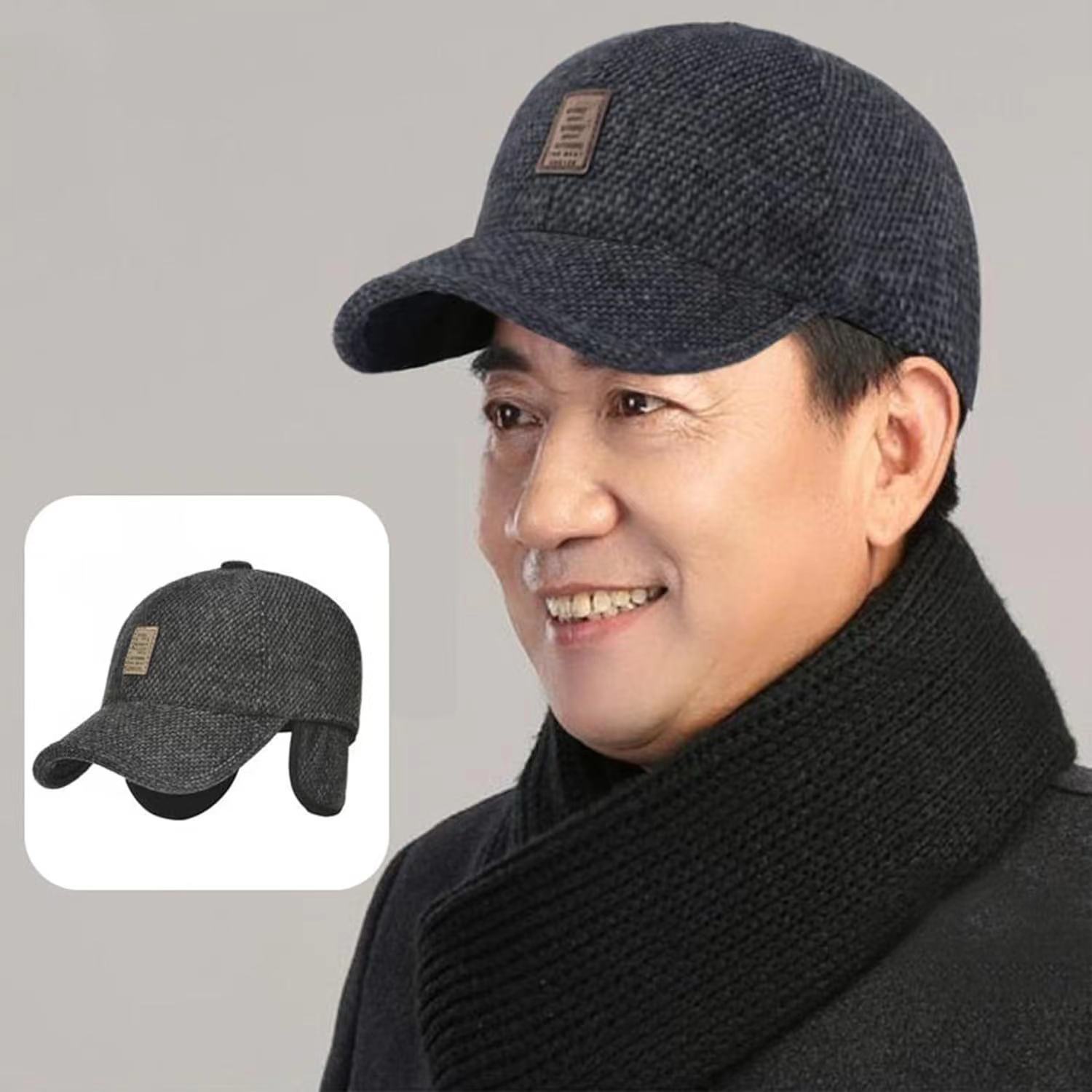 Lot De 2 Casquettes Baseball Hiver – Laine Avec Cache-Oreilles – Unisexe, Taille Réglable – Pour Ski, Sport Extérieur