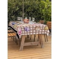 thumbnail image 2 of Outdoor Tablecloth with Umbrella Hole and Zipper, Bunny Gnomes Easter Rectangle Table Cloth 60x84 Inch Waterproof Tablecloth, Eggs Brown Checkered Farmhouse Picnic Table Cover for Patio Camping, 2 of 7