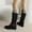 Black, variant on POROPL Knee High Boots for Women Low Heel Buckleknight Shoes,Boots for Women Size 4.5
