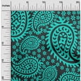 thumbnail image 2 of oneOone Viscose Jersey Turquoise Green Fabric Asian Paisley Craft Projects Decor Fabric Printed By The Yard 60 Inch Wide, 2 of 4