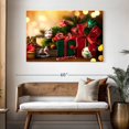 thumbnail image 3 of Elephant Stock Christmas Gifts Wall Art - Horizontal Canvas Wall Art - Living Room Wall Decor - Holiday Canvas - Green And Red Decor - 48" x 32", 3 of 8
