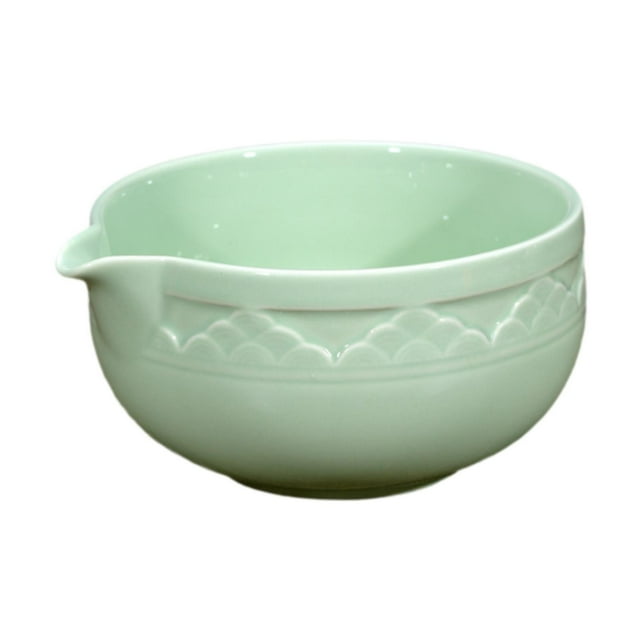 veasfak Ceramic Matcha Bowl Tea Ceremony Handcrafted for Beginner Tea Lovers Friends Green