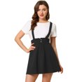 thumbnail image 1 of Falda De Tirantes Frontal Con Botones Y Correa De Vestido Informal Para Mujer Allegra K Día de San Patricio Negro XL, 1 of 5