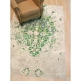 thumbnail image 5 of EORC Green Machine-made Polyester Traditional Distressed Bohemian Moderno Medallion Rug, 4' 4 x 6' 3-Color:Green,Material:Polyester, 5 of 5