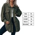 thumbnail image 2 of Ladies Spring and Fall Solid Color Lapel Double Side Slit Single Breasted Fashion Fleece Casual Coats, 2 of 5