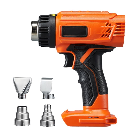 KFFKFF Wireless Heat Tool, Compatible with DEWALT 20V Lithium Batteries, Hot Air Device with LCD Screen, LED Illumination, Multiple Temperature Levels & 4 Attachments