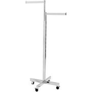 Only Garment Racks 02-024CH Rack Commercial 2-Way Heavy Duty Straight Arms with"X" Style Base, Rectangular Tubing
