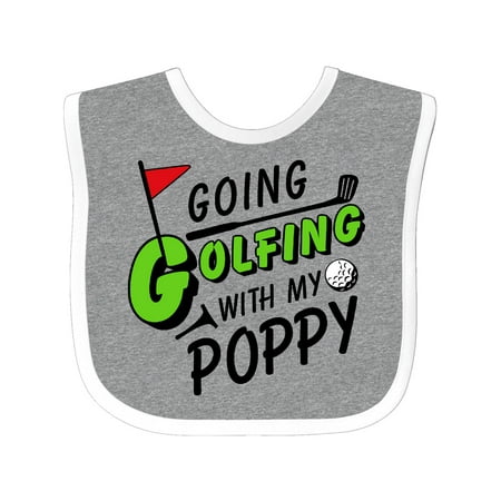 

Inktastic Going Golfing with My Poppy- Kids Golf Gift Baby Boy or Baby Girl Bib