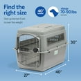 thumbnail image 4 of Petmate Sky Kennel for Dogs, IATA Approved, Plastic Travel Carrier, Gray, For Dogs 70-90 lbs, Extra Large, 40" x 40" x 40", 4 of 10