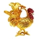thumbnail image 5 of Joyero esmaltado con forma de gallo esmaltado, delicado joyero decorativo. Cola de oro, 5 of 9