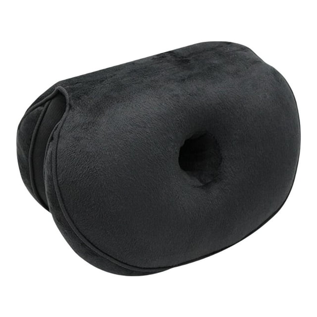 Cojín de asiento de espuma viscoelástica cómodo y plegable, soporte para la espalda y los glúteos. Negro