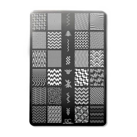 Placa para estampar Got Chevron 02 Uber Chic 9,5 cm x 14,5 cm acero inoxidable