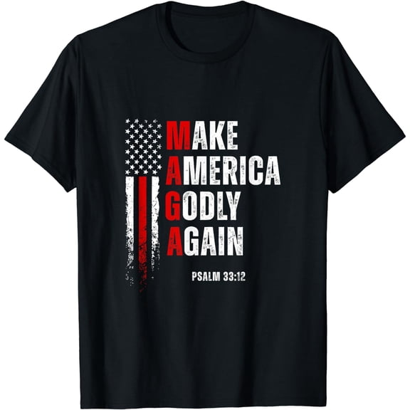 Jesus Make America Godly Again American Patriot Christian T-Shirt