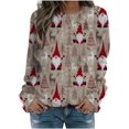 thumbnail image 1 of GHSDFBB Chandails de Noël pour Femmes Mode Loisirs Imprimé Graphique Manches Longues Hauts Mignons Chandail en Molleton Col Rond Cadeau de Noël, 1 of 5