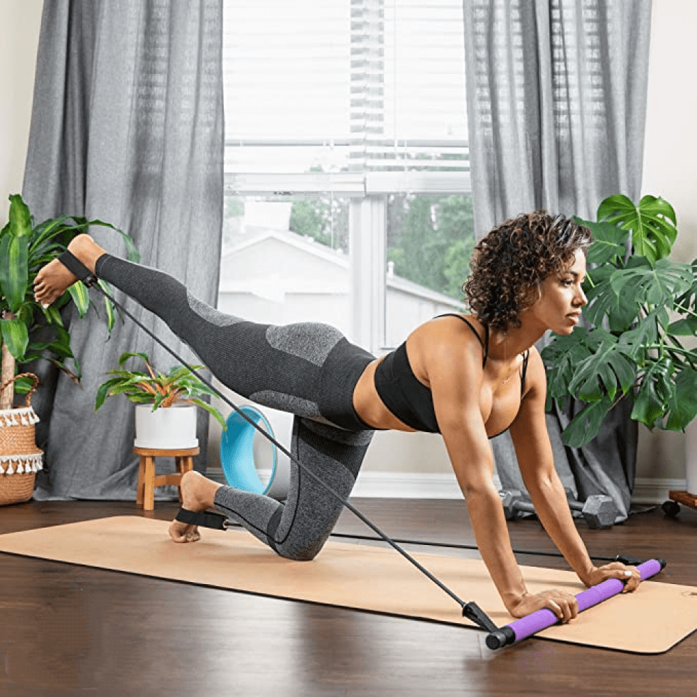 Pilates Bar Yoga Stick Pilates bar kit for Home Gym with Pilates Resistance Bands At Home Workout Equipment for Women Kit Walmart