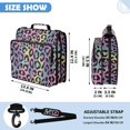 thumbnail image 3 of Zipper Binder with Shoulder Strap 2 inch 3 Ring Waterproof File Folder Organizer Bag 500 Sheet Rainbow Colors Leopard Print, 3 of 8