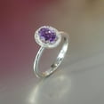 thumbnail image 4 of Natural 925 Sterling Silver Oval Cut Amethyst Twist Wedding Ring February Birthstone Ring, 4 of 4