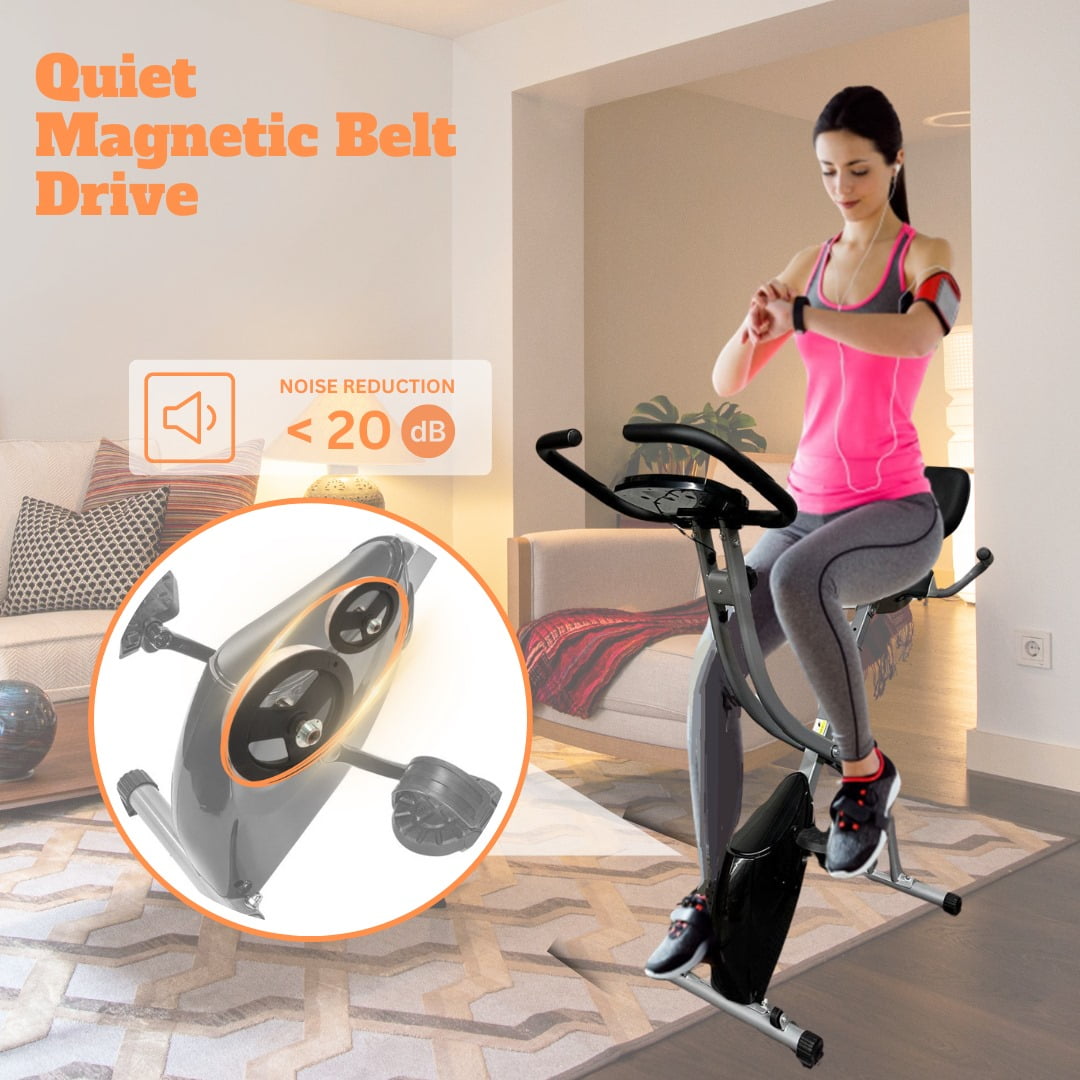 X Factor Velo d Appartement Velo Stationnaire Magnetique Velo d Appartement Pliant pour la Maison Velo X Bike 5 en 1 Velo Professionnel a 8 Niveaux de Resistance Coussin de Siege Confortable Affichage...