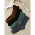 thumbnail image 4 of CoCozhu Women's 3 Pairs Cable Knit Casual Crew Socks Stretchy Solid Simple Socks, 4 of 7