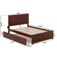thumbnail image 6 of Full Size Platform Bed with Trundle - Mid Century Modern Design, Walnut Finish, Headboard Footboard Included, 6 of 6