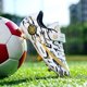 thumbnail image 3 of Zapatos de fútbol para niños Tacos Botas de fútbol atléticas transpirables profesionales para interiores al aire libre TF/AG-WhiteGold-37 oso de fresa Electrónica, 3 of 5