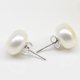 thumbnail image 3 of 1 par de platos S925 Argent Sterling Eau Douce Naturelle Perles Boucles Doreilles Argent Simple Boucles Doreilles, 3 of 5