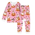 thumbnail image 4 of Weebloom Halloween Little Girl Pajamas Cute Pumpkin Boys Pajama Set Long Sleeve Sleepwear Nightwear Pjs Loungewear Pink 6Y, 4 of 4
