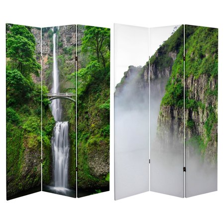 Oriental Furniture Double Sided Mountaintop Waterfall Canvas 3 Panel Oriental Furniture Double Sided Mountaintop Waterfall Canvas 3 Panel Room Divider
